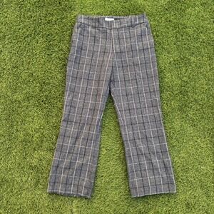 Charter Club Mens Plaid Dress Pants Size 4 30x26 Gray Flannel Blend